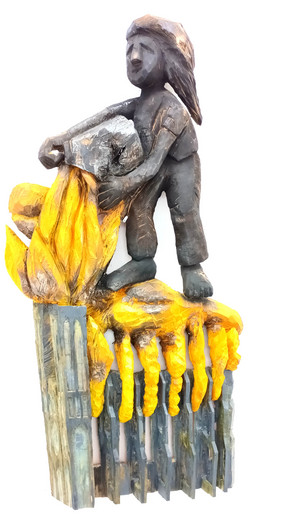notre dame, 2020, Holz bemalt, 123 x 66 x 10 cm