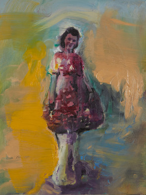 Pilzpetticoat, 2023, Mischtechnik auf Holz  40x30 cm